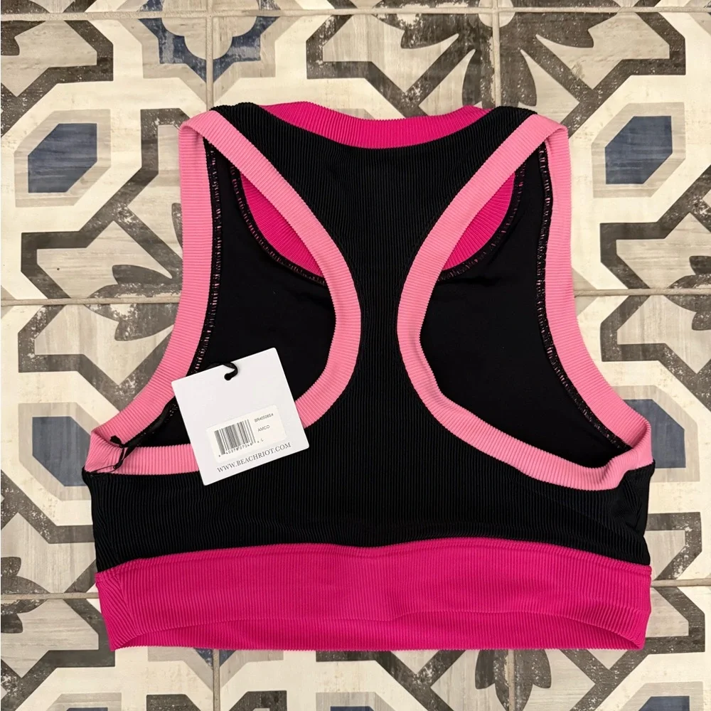 Beach Riot Gwen Tank Top in Pink and Black size Large - Picture 2 of 3